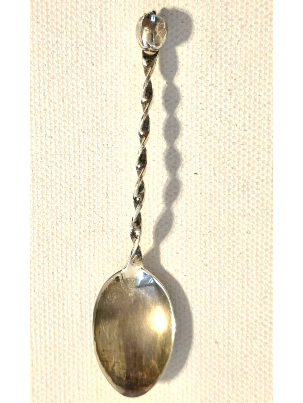 VTG Bell Trading Post Sterling Silver Acorn Spoon Twisted Handle Demitasse 3.5"